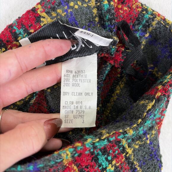 Rampage Plaid Tweed Vest & Skirt Size Medium Vintage Preppy Benefits Charity - Picture 13 of 16